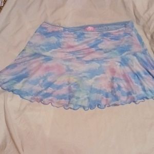 Rainbow cloud mini skirt